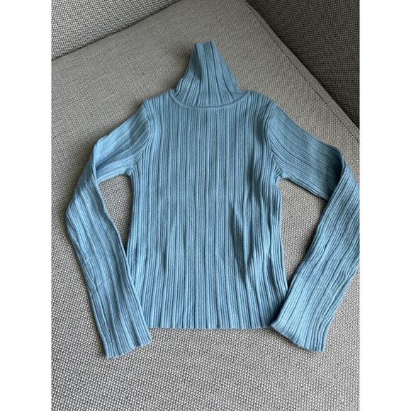 Zara Blue RIBBED TURTLENECK SWEATER size 6-7‎ - Picture 1 of 4